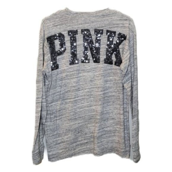PINK Victoria's Secret Tops - Pink Victoria's Secret long-sleeve t-shirt Grey Size XS